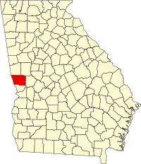 Map of Džordžija highlighting Harris County