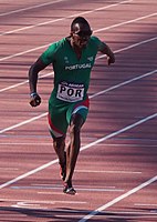 Yazaldes Nascimento (auf diesem Foto für Portugal, hier für São Tomé und Príncipe startend) schied aus als Achter des ersten Vorlaufs