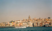 View of Galata (Karaköy) and the Galata Tower from Eminönü across the Golden Horn