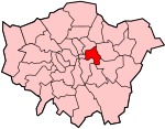 Tower Hamlets shown athin Greater Lunnon