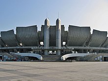 Un stade vu de l'extérieur.