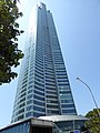 The western end of the tower as viewed from street level