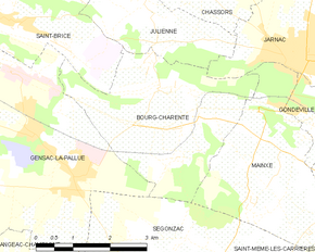 Poziția localității Bourg-Charente