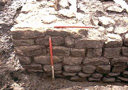 Stone remains of north wall