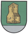 Der Ochsenturm, ein früherer Kirchturm (vgl. Kirchturm (Heraldik)), im Wappen von Imsum