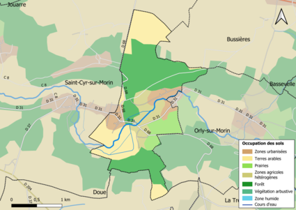 Carte des infrastructures et de l'occupation des sols en 2018 (CLC) de la commune.