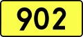 English: Sign of DW 902 with oficial font Drogowskaz and adequate dimensions.