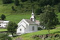 Bakka kyrkje (bygd 1859) i Nærøyfjorden