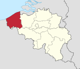 Locatie van de provincie West-Vlaanderen