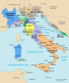 Image 10The Italian peninsula in 1796. The Papal States in central Italy are coloured purple. (from Vatican City)