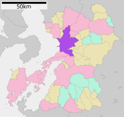 Kumamoton sijainti Kumamoton prefektuurissa.