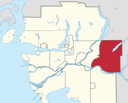 Location of Maple Ridge in Metro Vancouver