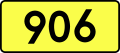 English: Sign of DW 906 with oficial font Drogowskaz and adequate dimensions.