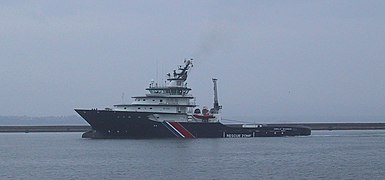 French tug "Abeille Bourbon" (Under contract with the French Navy, so "civilian" is arguable)