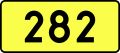 English: Sign of DW 282 with oficial font Drogowskaz and adequate dimensions.