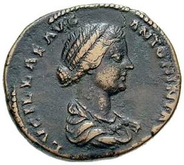 Portret van Lucilla op een sestertie. Foto met toestemming van Classical Numismatic Group, Inc. (CNG)