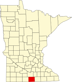 Karte von Faribault County innerhalb von Minnesota