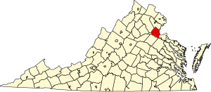 Map of Virginia highlighting Stafford County