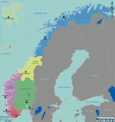 ノルウェーの地図