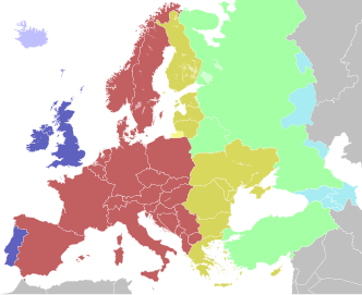 Same map, but extends further to the east, showing South Caucasus (Transcaucasia) and parts of Samara Time regions in Russia