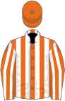 Orange and white stripes, orange cap