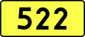 English: Sign of DW 522 with oficial font Drogowskaz and adequate dimensions.