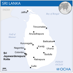 Location of Sri Lanka