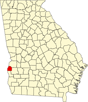 Map of Georgia highlighting Quitman County