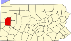 Karte von Butler County innerhalb von Pennsylvania