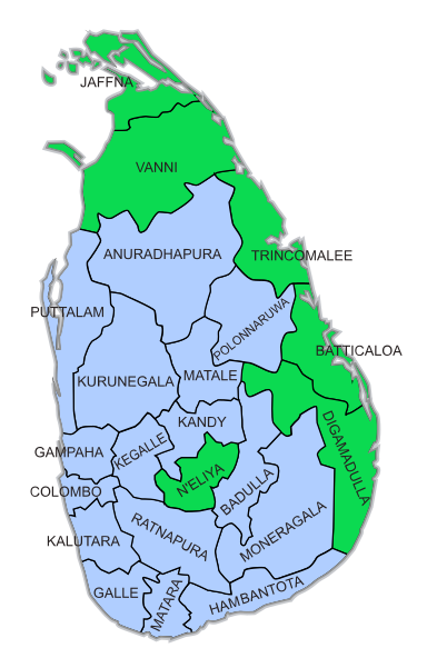 Majorities according to electoral districts