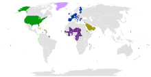 Carte faisant la comparaison mondiale du dollar et de l'euro