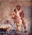 Polyphemus and Galatea kissing. Fresco from a Pompeii sleeping room. Naples National Archaeological Museum. around 50 CE – 79 CE