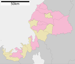 福井県立福井商業高等学校の位置（福井県内）