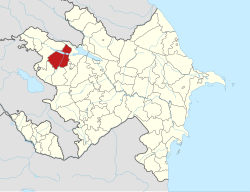 Map of Azerbaijan showing Shamkir District