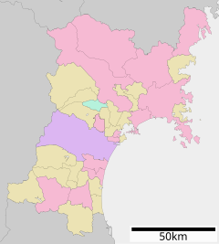 桂葉清水の位置（宮城県内）