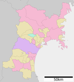 中央の位置（宮城県内）