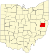 State map highlighting Harrison County