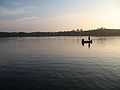 Anglers in the Havel river bay near Potsdam, Germany