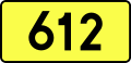 English: Sign of DW 612 with oficial font Drogowskaz