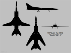 Dibuixo esquematico de Tupolev Tu-22M.