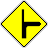 Side road junction on the right (different road classes)