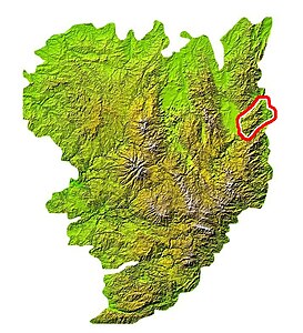 Lage der Monts du Lyonnais am östlichen Rand des Zentralmassivs