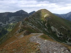 Ve středu Smrek, v pozadí Roháče