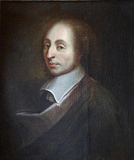 Schilderij van Blaise Pascal dat in 1691 gemaakt is door François II Quesnel voor Gérard Edelinck.