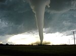 Category F5 tornado as it approached Elie, Manitoba on Friday, June 22nd, 2007. Justin1569, CC-BY-SA 3.0 unported