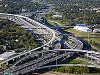 L'I-10 et l'I-45 près de Downtown Houston.