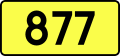 English: Sign of DW 877 with oficial font Drogowskaz and adequate dimensions.