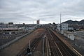 駅舎（鵜沼空中歩道）から見た各務原方面（2012年1月）