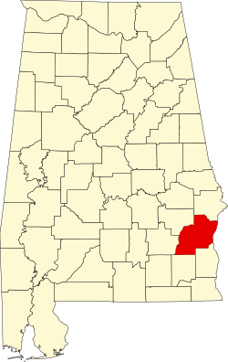 Karte von Barbour County innerhalb von Alabama