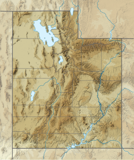 A map of Utah showing the location of the Transverse Mountains